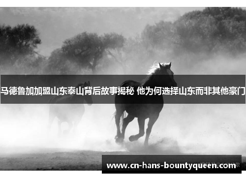 马德鲁加加盟山东泰山背后故事揭秘 他为何选择山东而非其他豪门